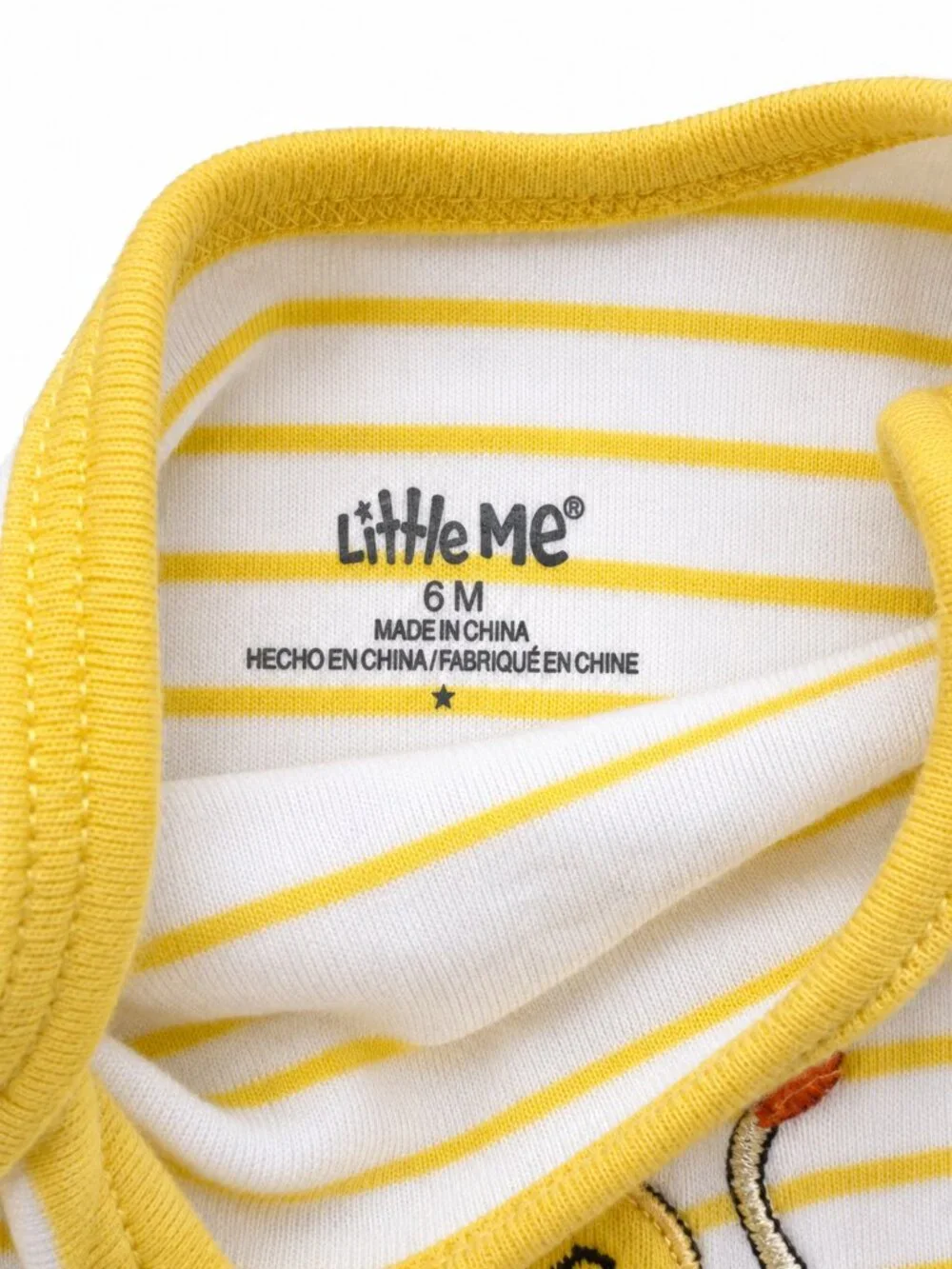 NWOT Little Me Baby Lion Bodysuit & Hat Set Yellow Stripe 6M
